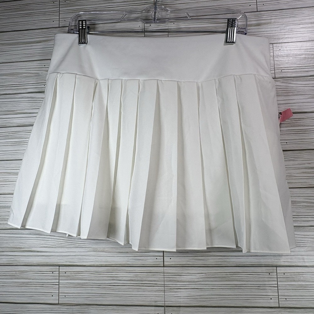 NWT Tommy Bahama Skort Golf Pickleball Skirt Full Pleats WHITE Size Lg‎ UPF 50